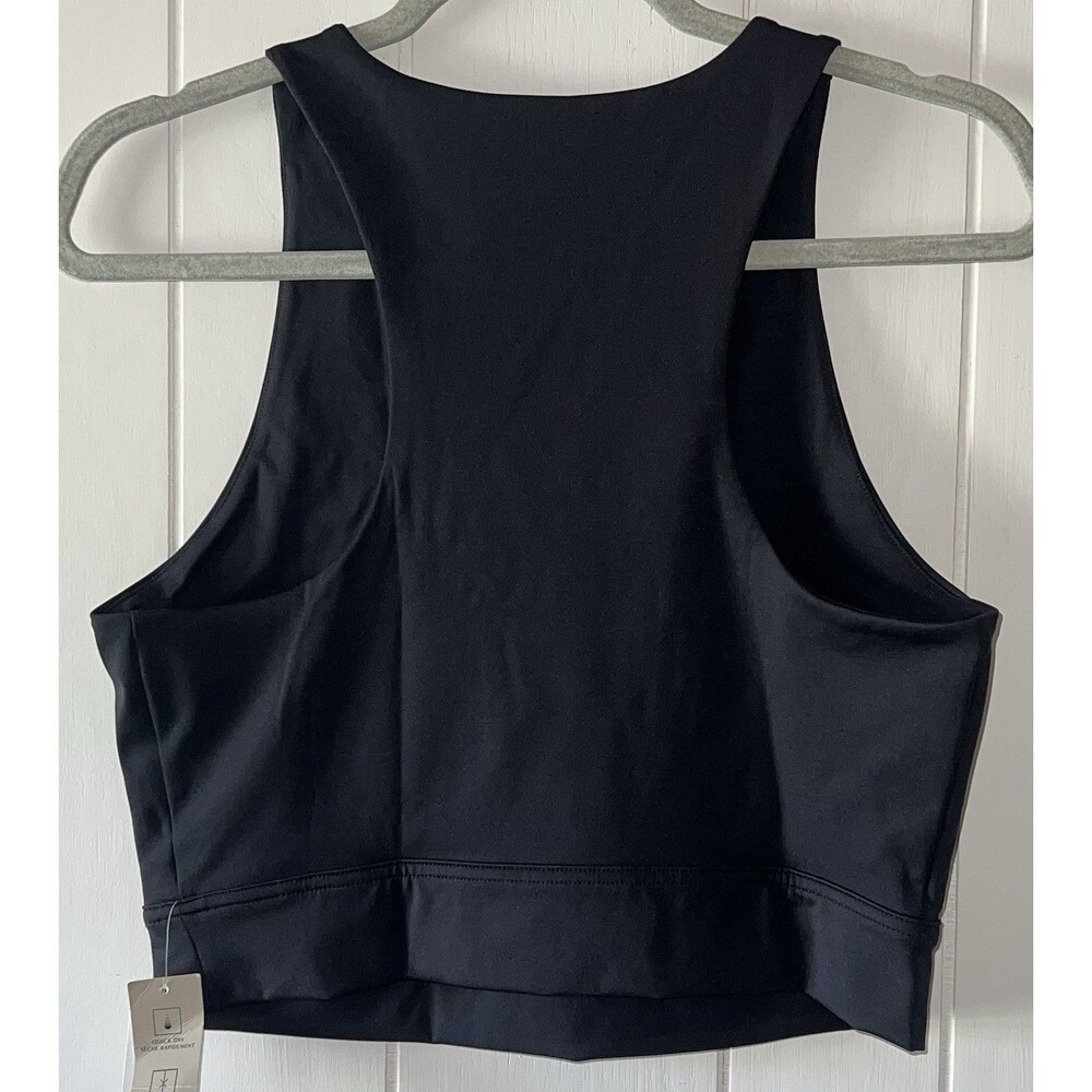Banana Republic Black Crop Top Size Medium Active Style Tank Racerback - Picture 2 of 7